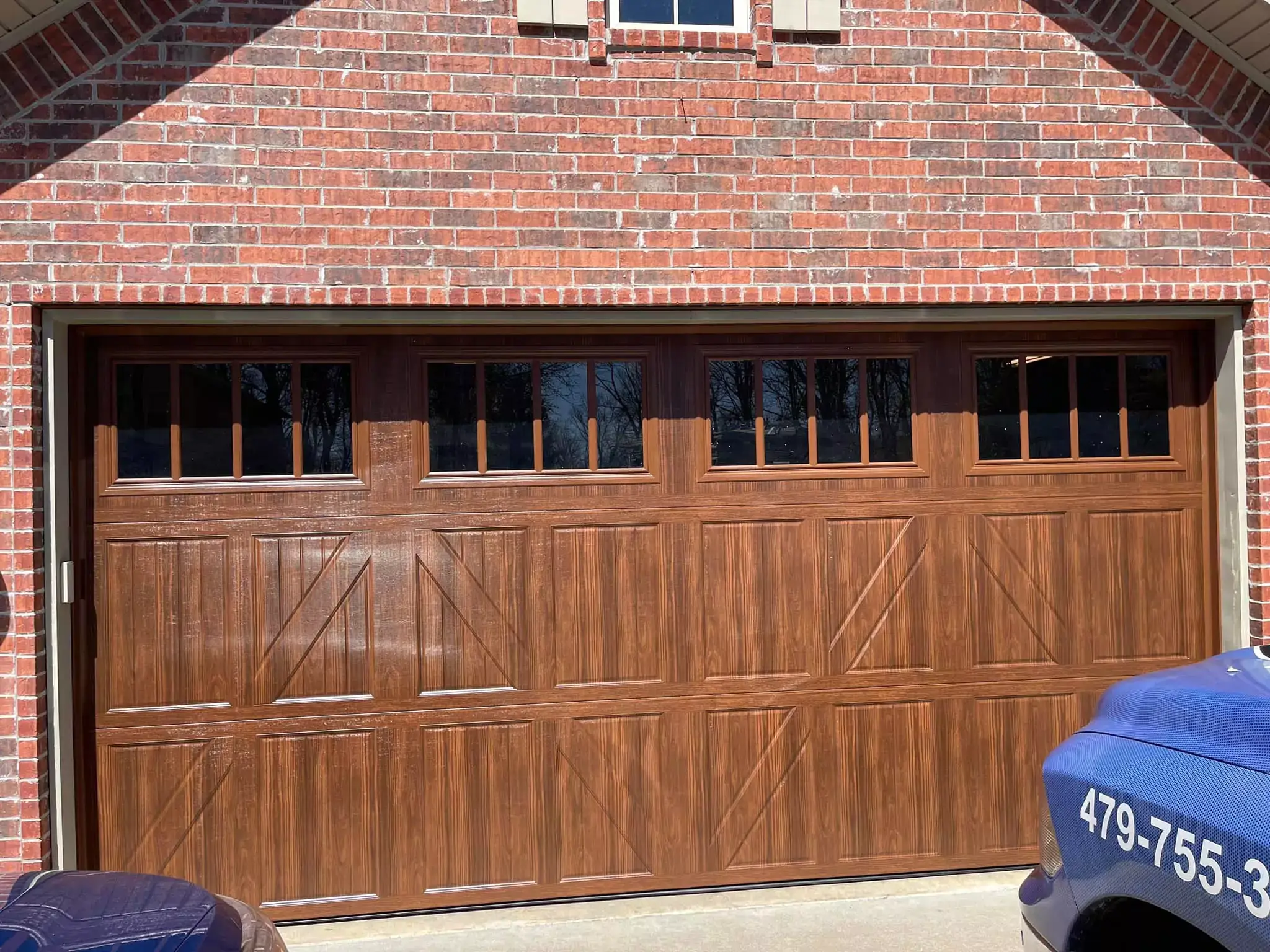 new brown garage door install 655794de75bd2
