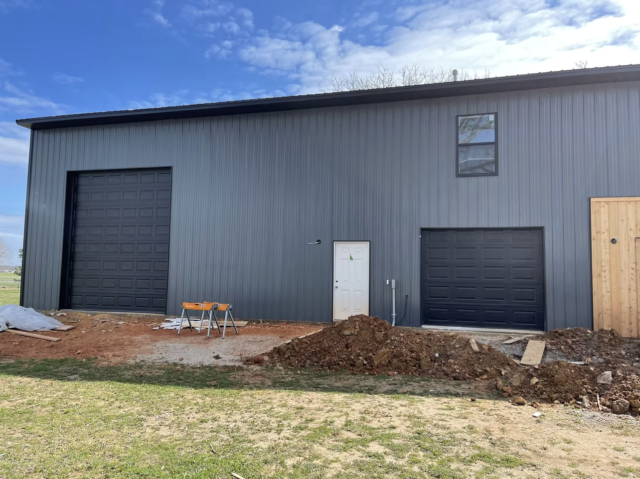 Flat panel garage door new construction