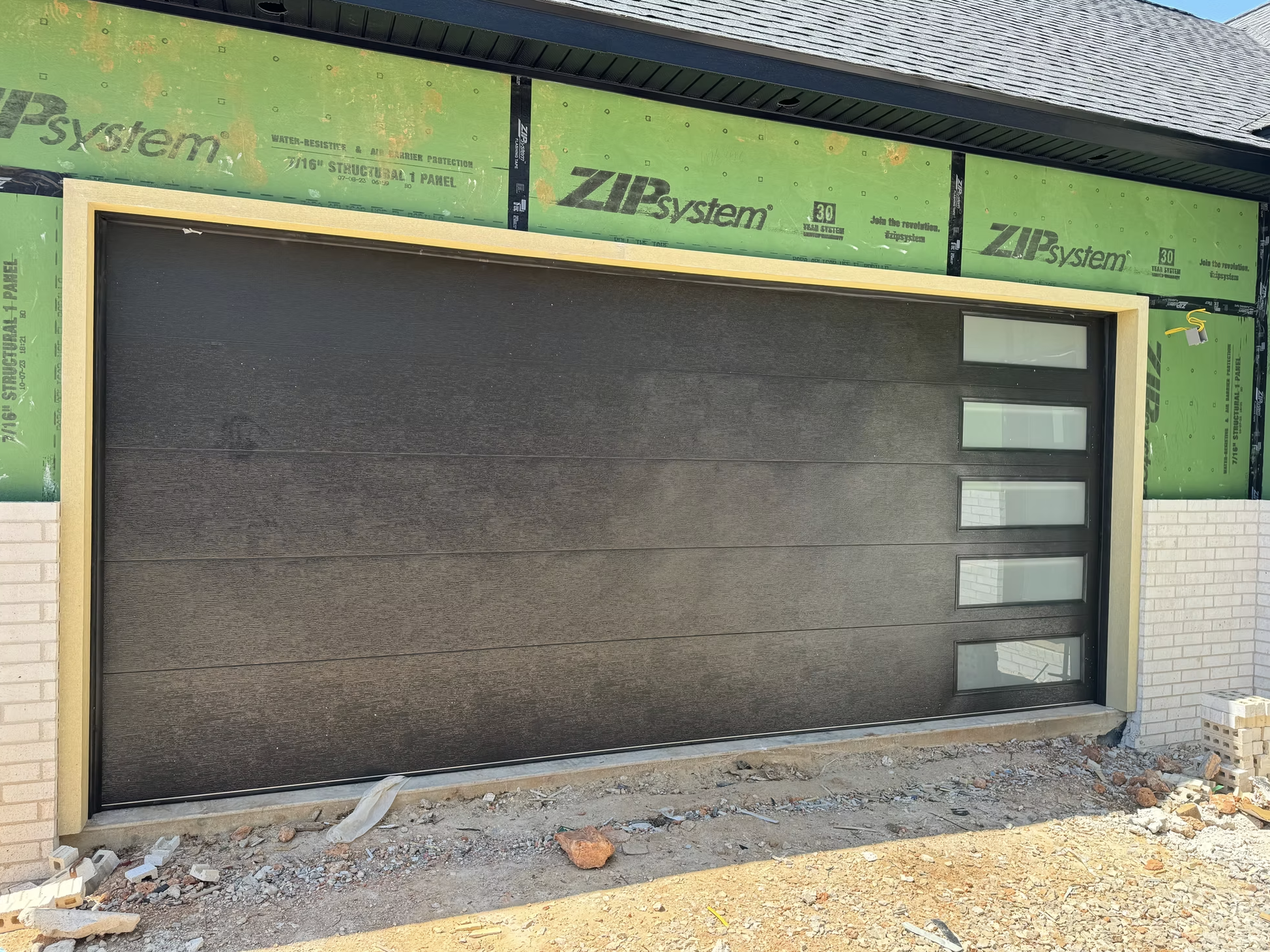 Raised panel garage door new build Arkansas