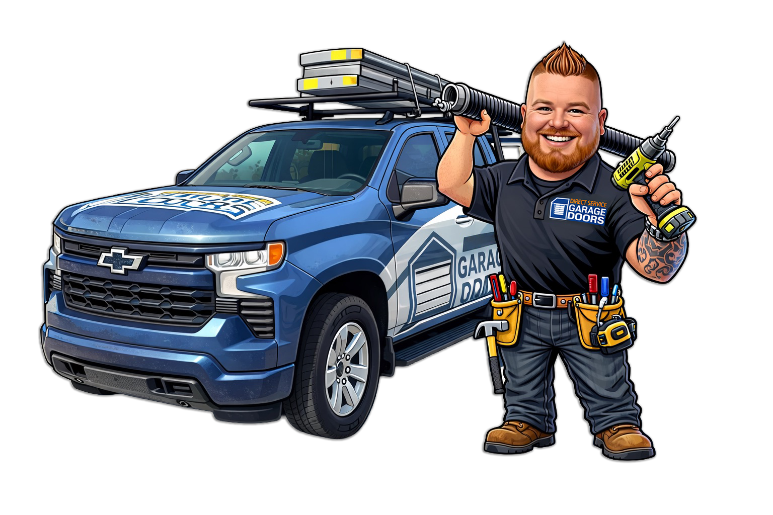 Direct Service Garage Doors service truck dispatched for emergency spring repair in Central Arkansas